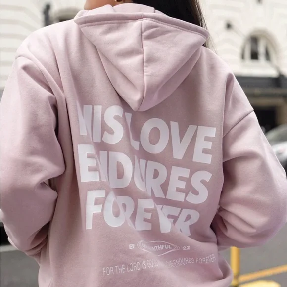 ELEVATED FAITH His Love Endures Forever Hoodie Pink - Picture 2 of 8